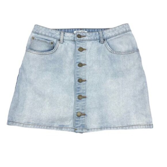 Billabong Womens Good Life Button Front Mini Denim Skirt Size 31 - Picture 5 of 8